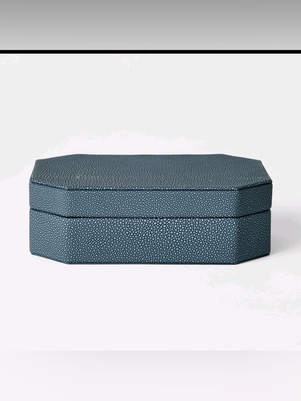 Threshold desianed with Studio McGee Faux Shagreen Storage Decor Box Blue